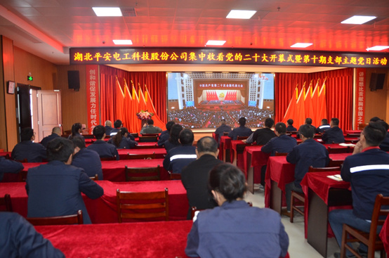 湖北宝运莱电工集团集中收看中国共产党第二十次全国代表大会开幕会